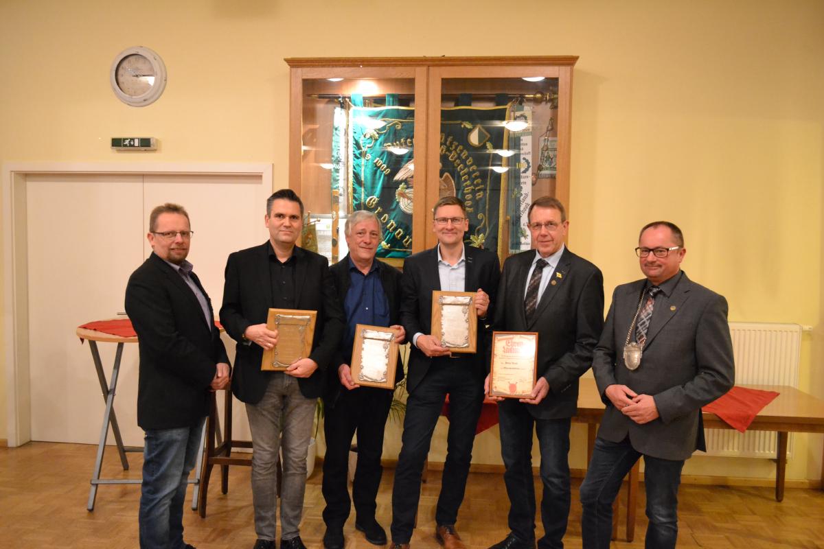 v.l.n.r Michael Terhalle, Albert Falkenberg, Berthold Vöcking, Klaus Lüttikhuis, Heinz Verst, Jörg Frieske